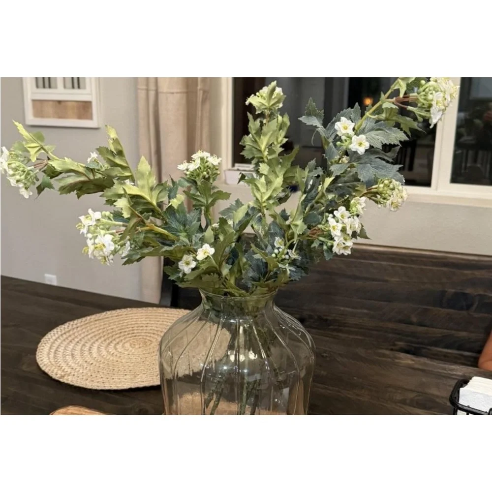 14” Ribbed Glass Decorative Flower Vase - Hearth & Hand™ with Magnolia